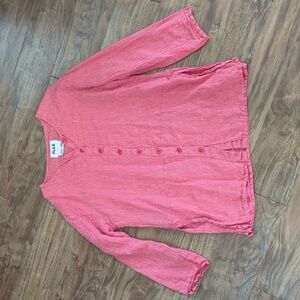 Flax 100% Linen Tunic Blouse Button-Up Top